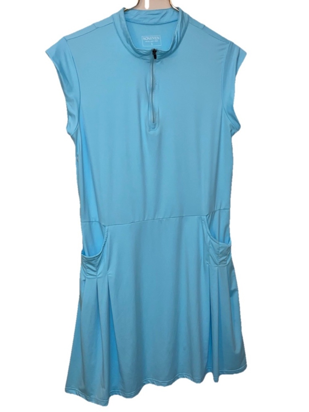 Women's Golf Dress Small Blue Active Pickleball Pockets Breathable Soneven